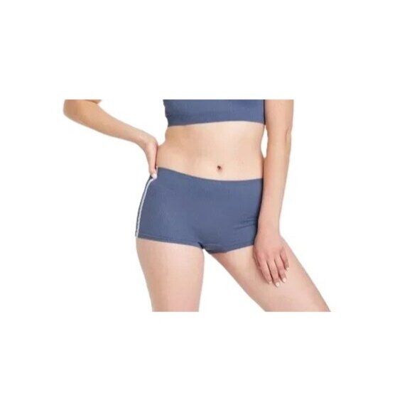 Colsie Steel Blue Soft & Ribbed Texture Boyshort PJ Lounge Shorts -- Women's XL - Picture 2 of 7